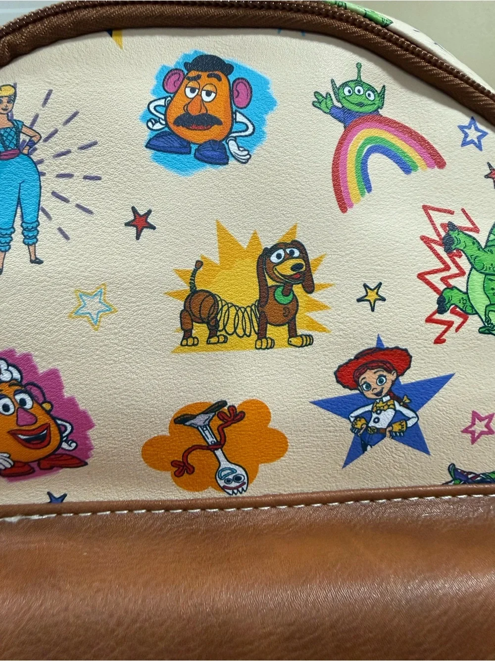 Toy Story Cream Kids Mini Backpack with Brown Trim